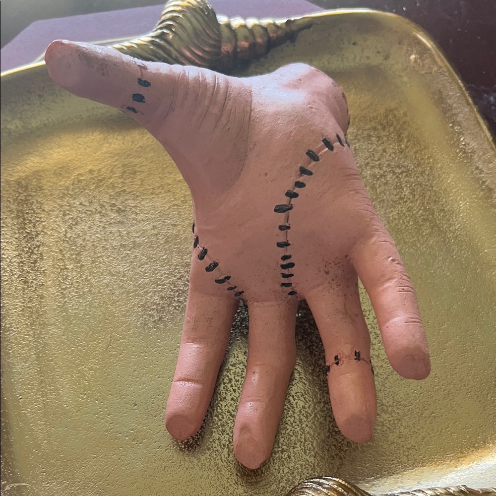#1377= Netflix Wednesday TV series:Unique Beige-Pink Hand-Shaped Decor - Picture 4 of 5